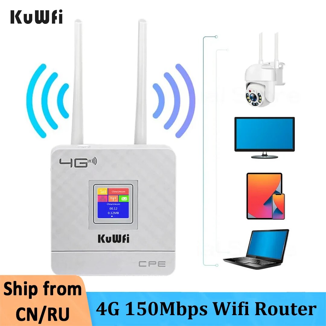 KuWfi 4G LTE CPE , 150Mbps  ,  ܺ ׳, 4G  , RJ45 Ʈ  Sim ī , 